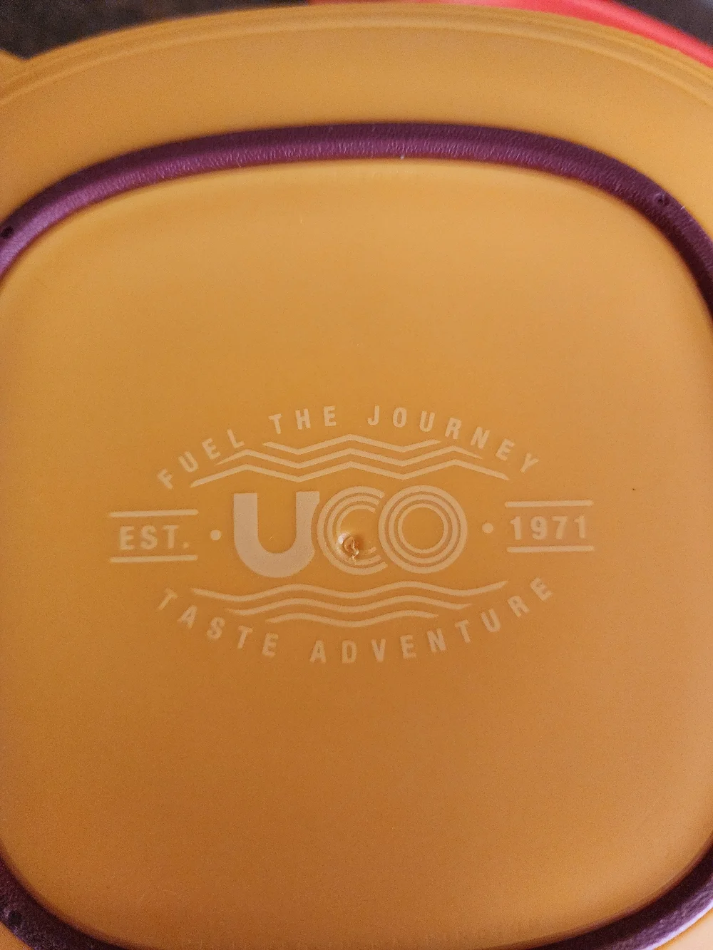 UCO Yellow and Orange Camping Plate Plastic - Compact Outdoor Utensil Set